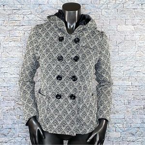 Forever 21 Tweed Pea Coat with Hood Size Small Winter Jacket